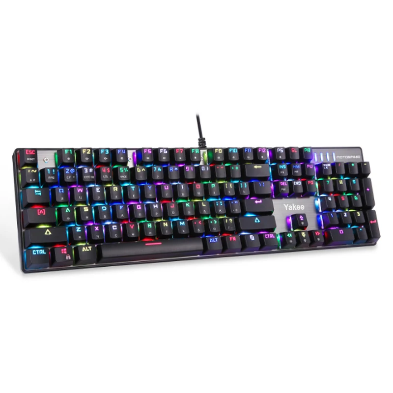

Оригинальная Механическая игровая клавиатура Motospeed CK104 Wire RGB, русская, английская, красная, синяя клавиатура с переключателем для игрового к...