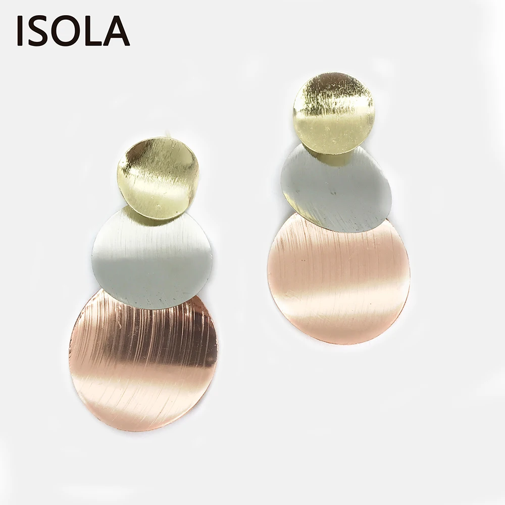 ISOLA матовый минималистский многоярусные серьги привлекательный круглый Форма