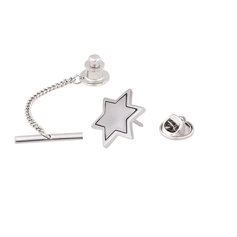 Серебряная/Золотая Броши Давид клатч с шестигранной звездой для воротника