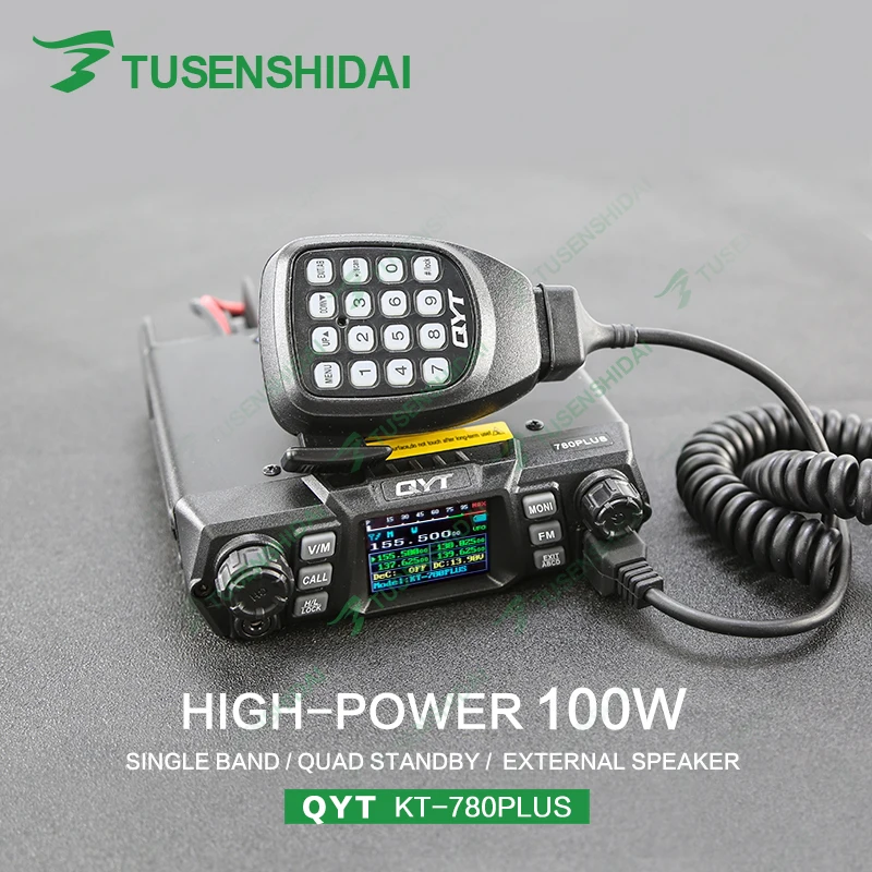Абсолютно QYT KT-780PLUS 100 Вт макс Высокая мощность мобильный Raido двойной дисплей VHF Автомагнитола