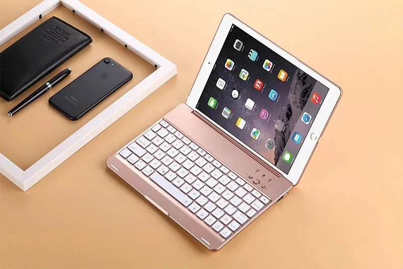 Для iPad Pro 10,5 защитный чехол 7 цветов Светодиодная подсветка Беспроводная Bluetooth клавиатура чехол для IPad Air 1 2 крышка Капа+ подарок
