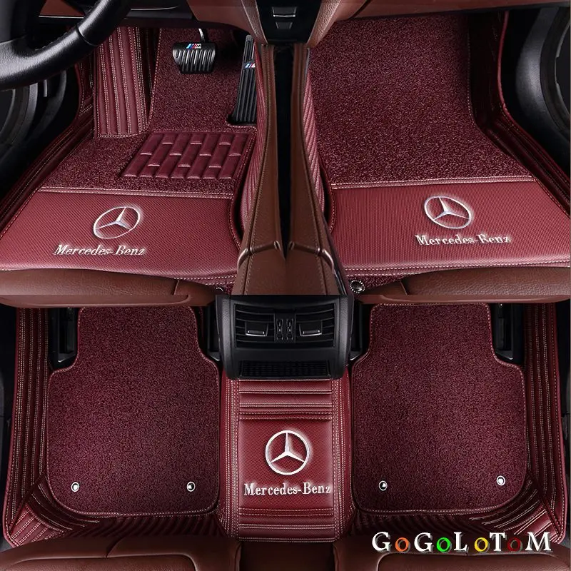 Double laye 3 Пользовательские автомобильные коврики для Mercedes Benz все модели E C GLA GLE GL CLA ML GLK CLS S R A B CLK SLK G GLS GLC vito viano - Название цвета: Double laye 3
