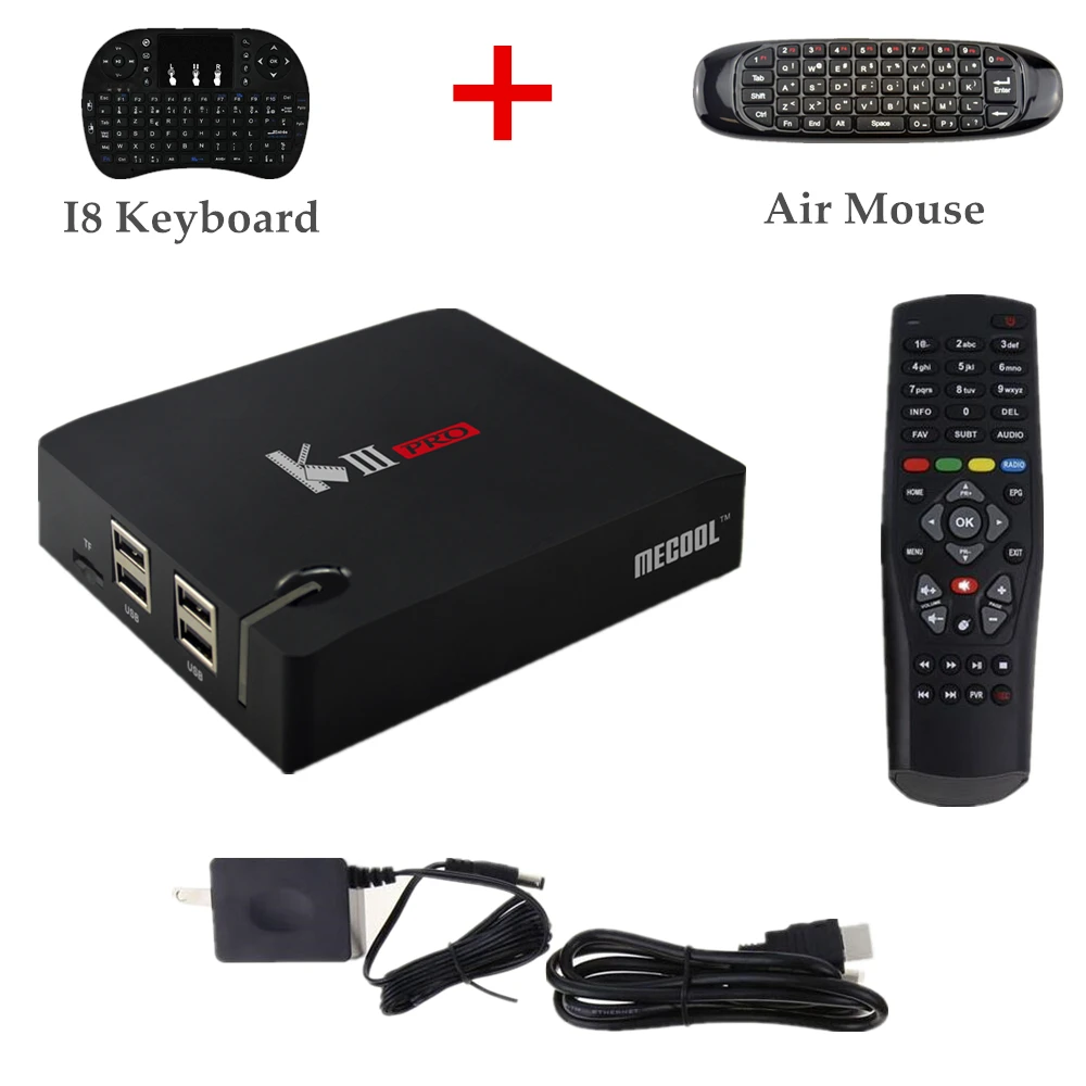 KIII PRO Android DVB T2 S2 Поддержка 3G 16G Amlogic S912 Восьмиядерный 4K H.265 2 4G + 5G двойной WiFi BT 4 0