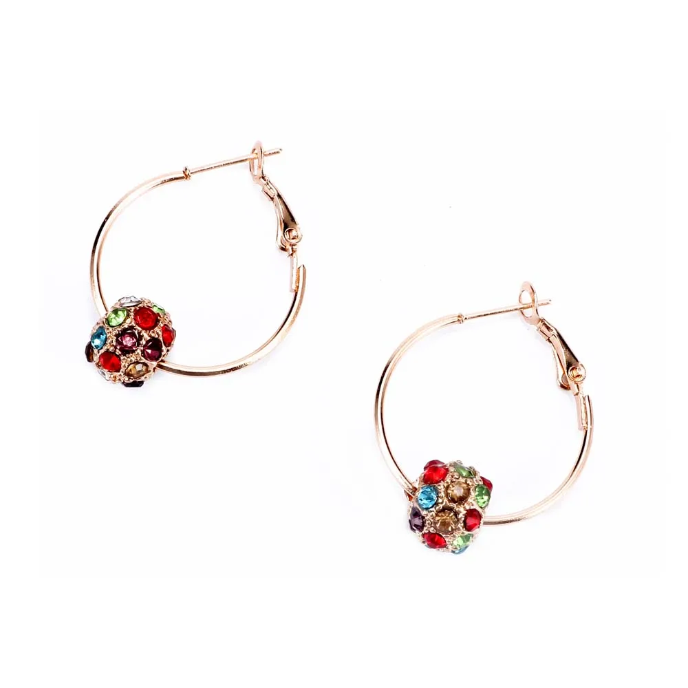 Женские серьги с разноцветными хрустальными шариками креативные модные