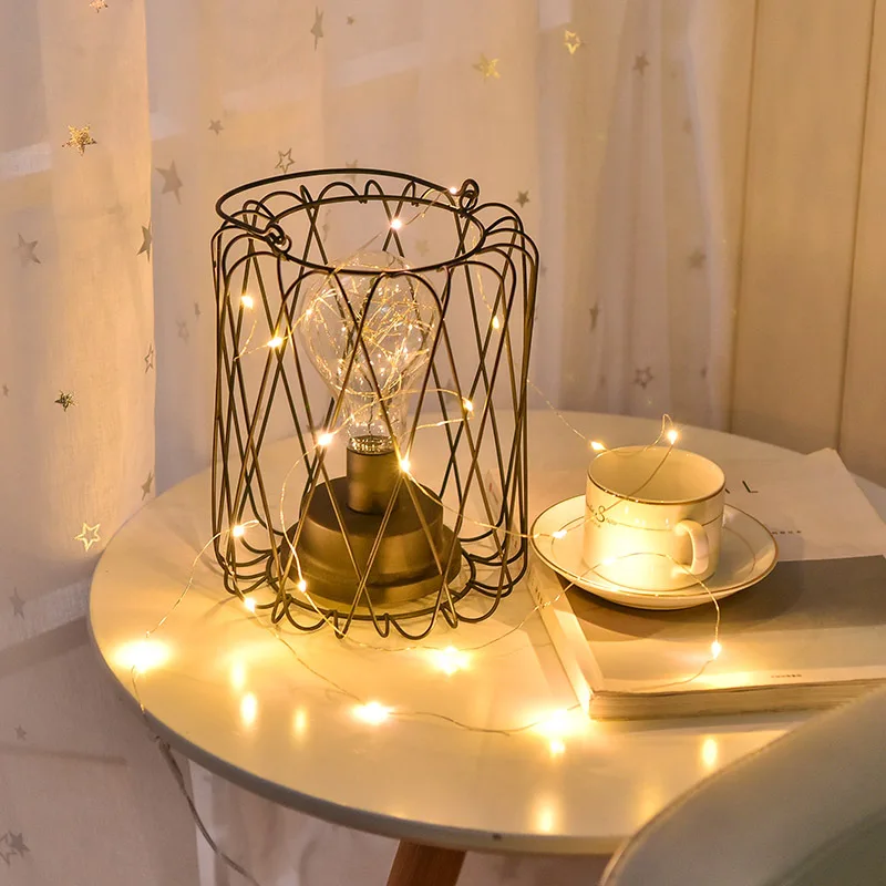 1/2/5/10M Led Lights Decoration Garland Copper Wire LED String Lamp Fairy Lights Indoor New Year Christmas Decorations for Home