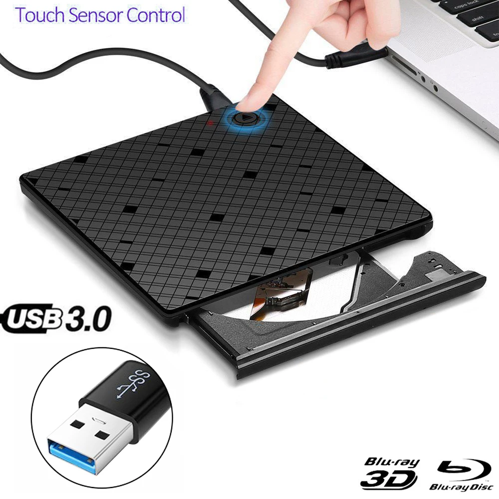 Внешний оптический привод USB 3 0 Bluray с сенсорным управлением 3d проигрыватель