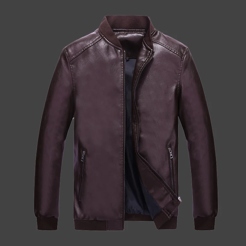 

2018 Spring New Casual Slim Fit Deri Ceket Erkek Stand Collar PU Leather Jacket Men