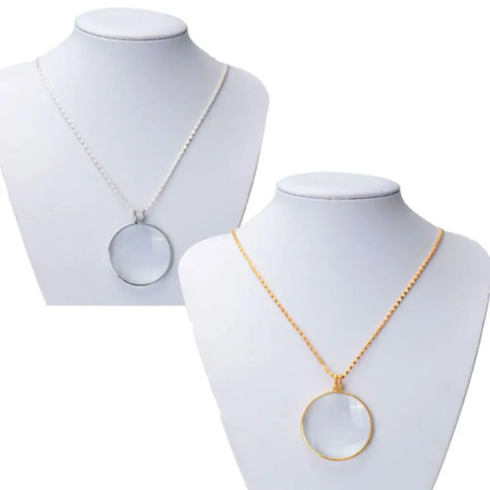 Декоративный монокль ожерелье с лупой кулон золото серебро цепочка для женщин