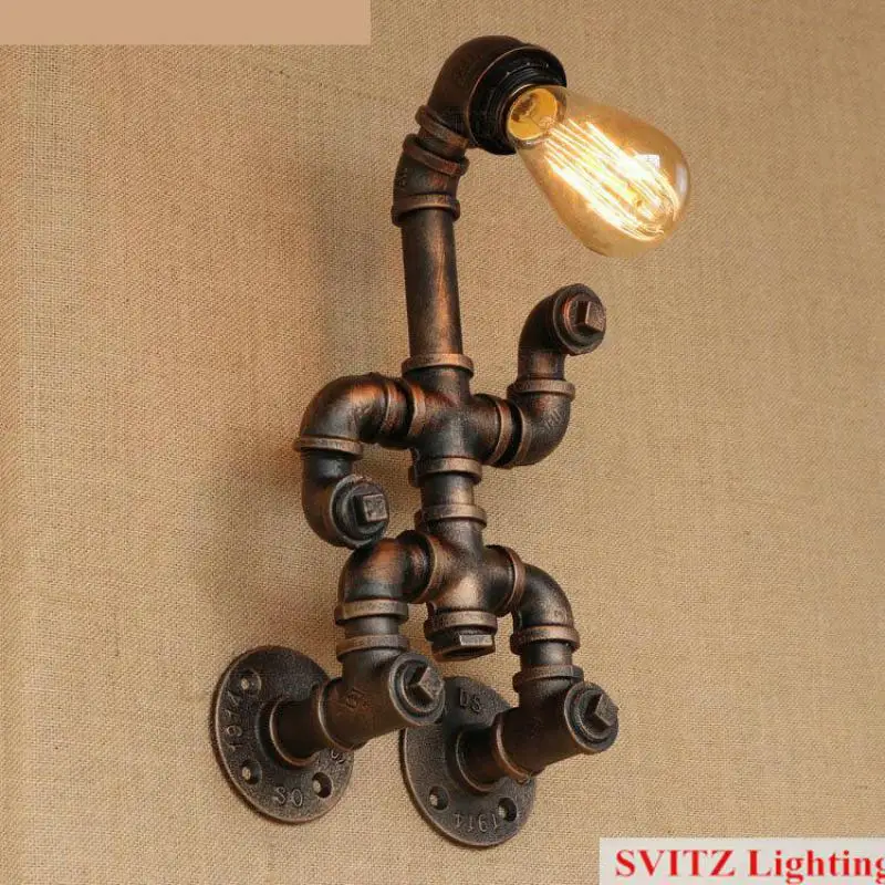 Барная лампа Робот Ретро труба настенный светильник Американский промышленный