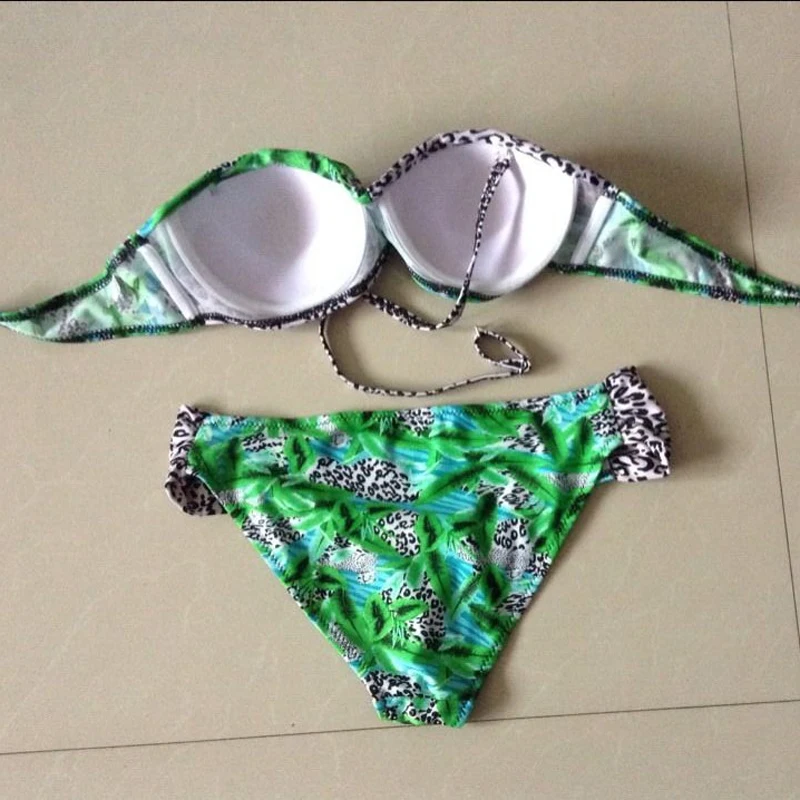 Zosmiu Для женщин Roupa de Praia Leopard Купальники для малышек Sexy Мягкий бикини купальник Fringe