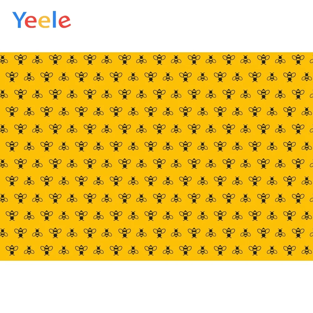 Желтый фон для фотосъемки с изображением пчелы Yeele на день рождения студийной