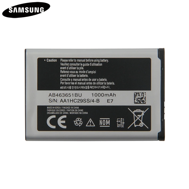 

Original Battery AB463651BU For Samsung S5630C C3782 S5560 C3370 C3518 J800 J808 F339 S5296 L700 W559 S5628 B3410 L708E SGH-L700