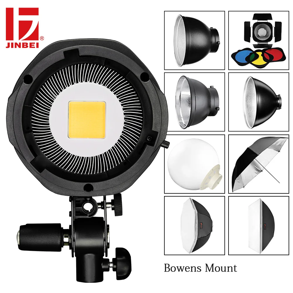 JINBEI EF II-100 100Ws светодиодный видеозаписывающий светильник 5500K с непрерывным выходом для студийной фотосъемки, крепление Bowens