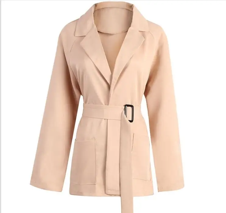 2018 осеннее пальто Кардиган большого размера Женская однотонная приталенная