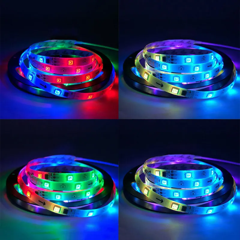 5 м 10 м музыка светодиодная декоративная подсветка RGB неоновая лента Водонепроницаемая Диодная лента с пультом дистанционного управления для спальни, кухни, гостиной