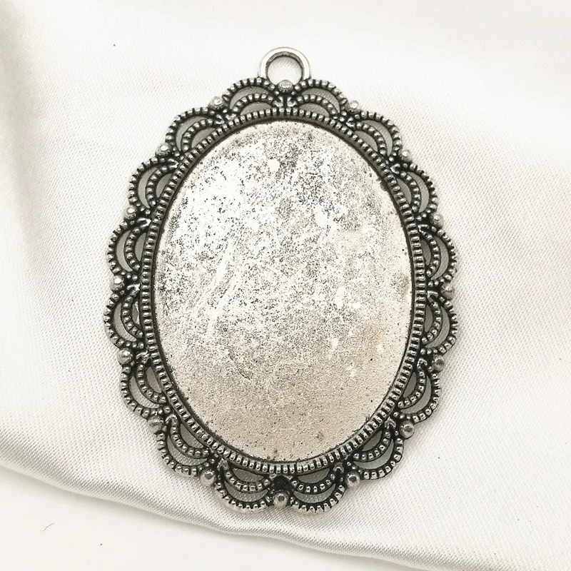 

10 шт./лот 40*55 мм, подходит для 30x40 мм, сплав, античное серебро, Пустые лотки, камея, кабошон, подвеска, базовая комплектация, Ювелирная фурнитур...