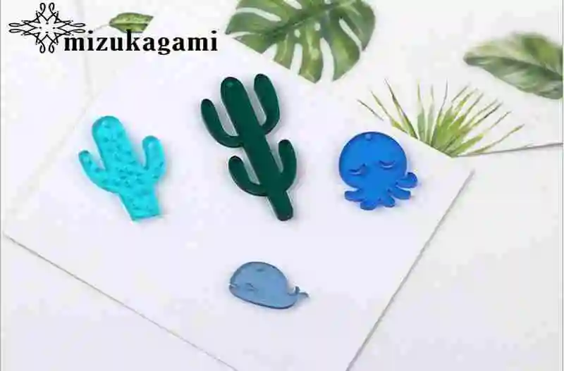 Подвески из акриловой смолы прозрачные в виде Луны звезд кактуса мультфильмов 10
