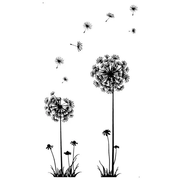 

Hot black dandelion sitting room bedroom wall stickers household Dandelion Flower Plant Tree Large Removable Home Wall Decal