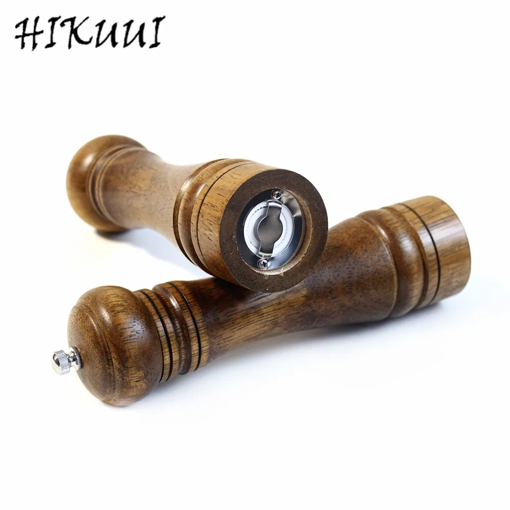 Useful KItchen Tools Mill Grinder 8 inch 1 Piece Classic Oak Wooden Salt And Pepper Seasoning Mills Ceramic Grinding Core | Дом и сад