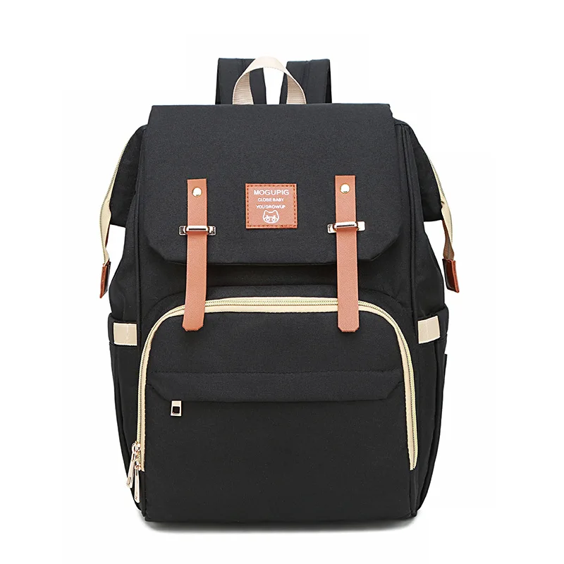 Baby Diaper Bag Backpack Mummy Daddy USB Backpack Stroller Nappy Bag Waterproof Oxford Handbag Nursing Bags Kits Maternity Bags - Цвет: black