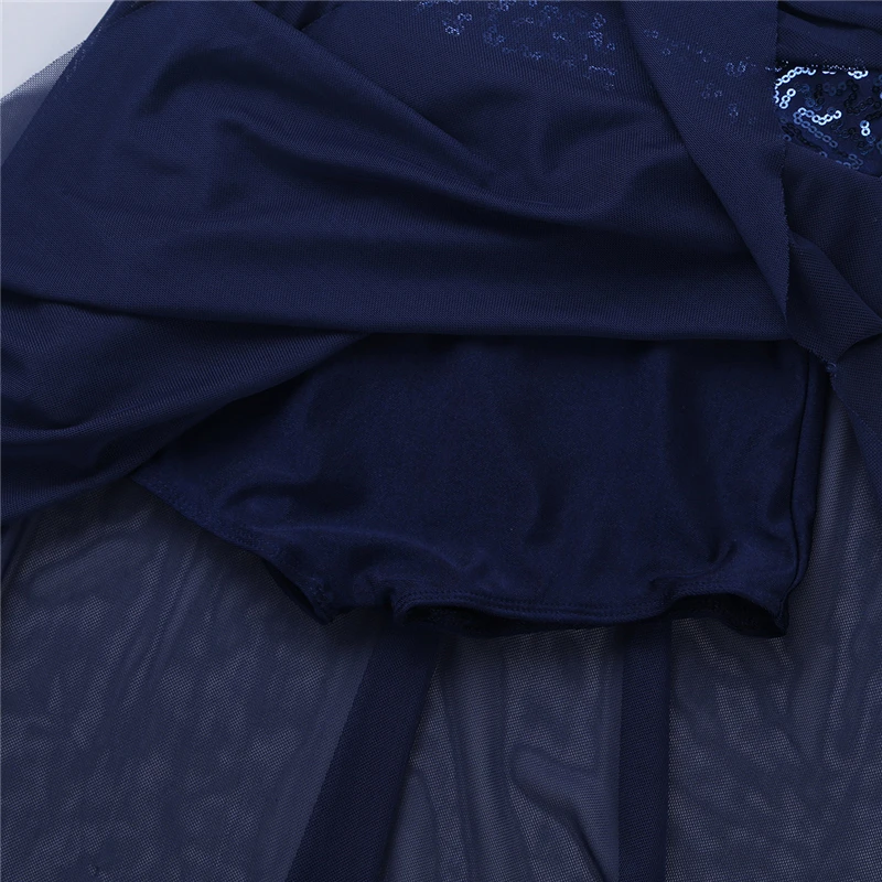 Балетное платье-пачка с треугольным вырезом и блестками для девочек-подростков