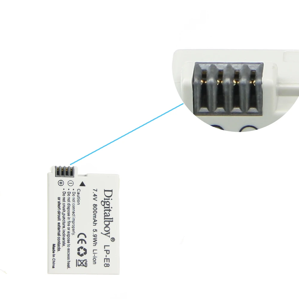 Digital Boy 1 шт Батарея LP-E8 LP E8 LPE8 Перезаряжаемые камеры для Canon 550D 600D bateria высокое