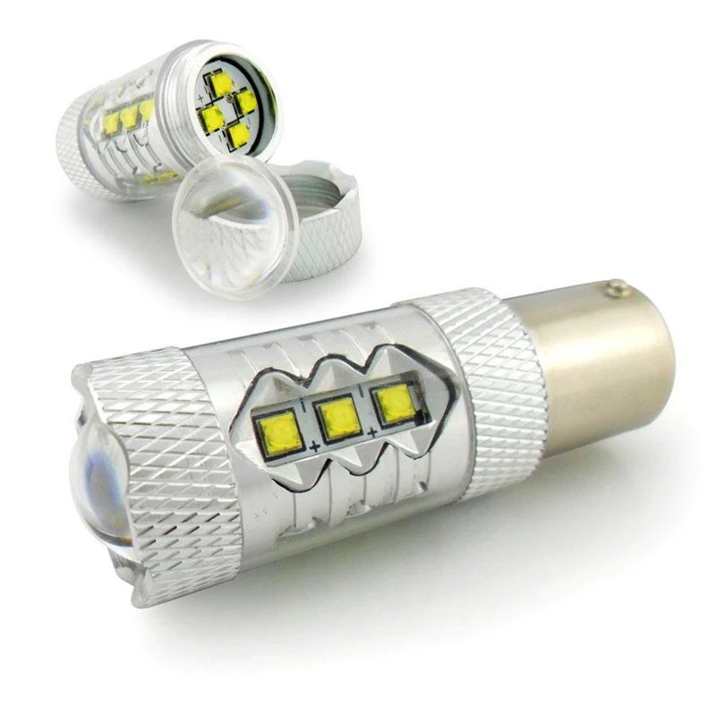 2x80W 1156 S25 BA15S 16SMD 6000K светодиодный противотуманный фонарь белый автомобильный