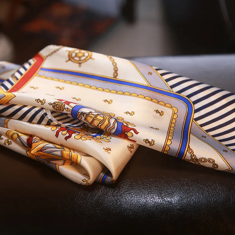 

Super quality creative innovative style star decorative silk scarf striped silk scarf