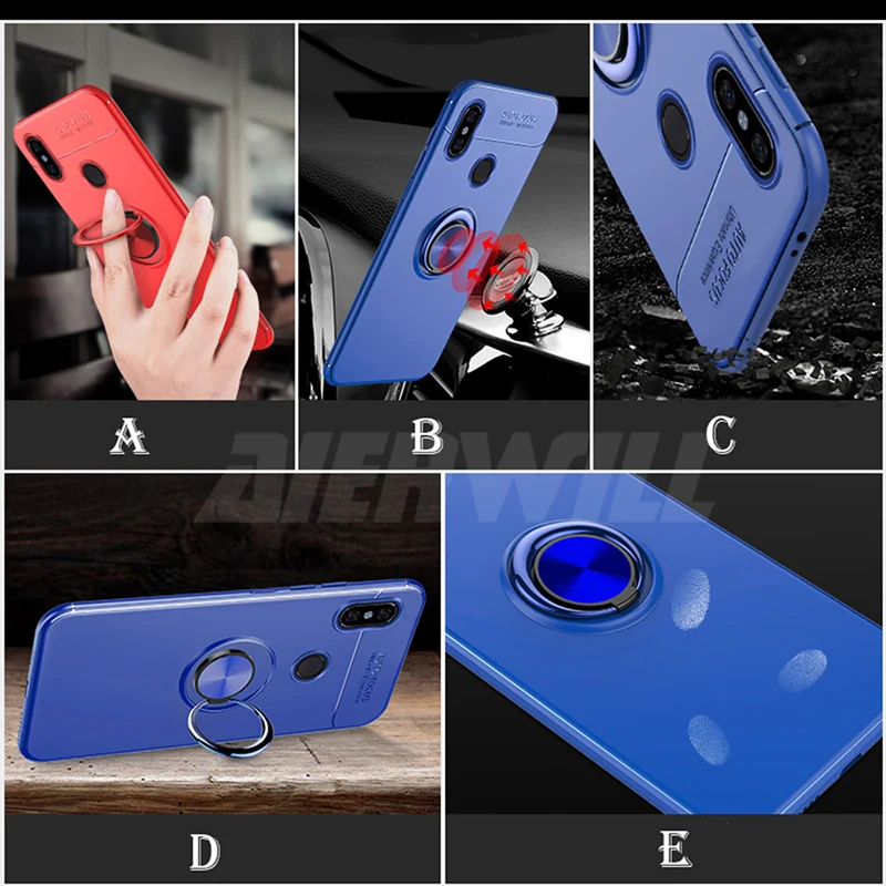 For xiaomi mi a2 lite Case Shockproof Bumper Metal Ring Holder Soft Cover TPU Silicon Funda Xiaom Xiaomi MI A2 Lite |