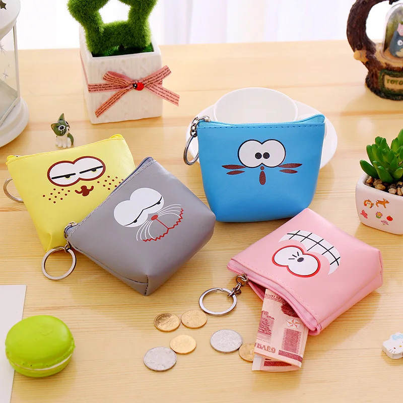 

eTya Cartoon Women Kids Coin Purse PU Leather Small Mini Key Wallet Holder Girl Zipper Pouch Clutch Children's Change Purses