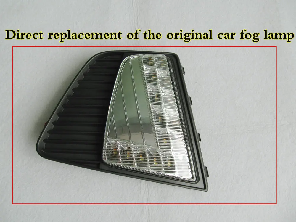 1 Pair LED DRL For Hyundai Creta IX25 LED Daytime Running Light fog DRL with yellow turning signal lamp
