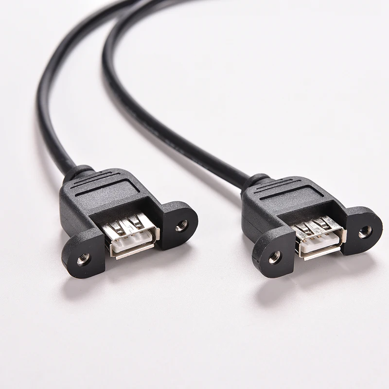 Черный высокая скорость 30 см/1 фут 2 двойной порт USB гнездо внутренний 9-контактный