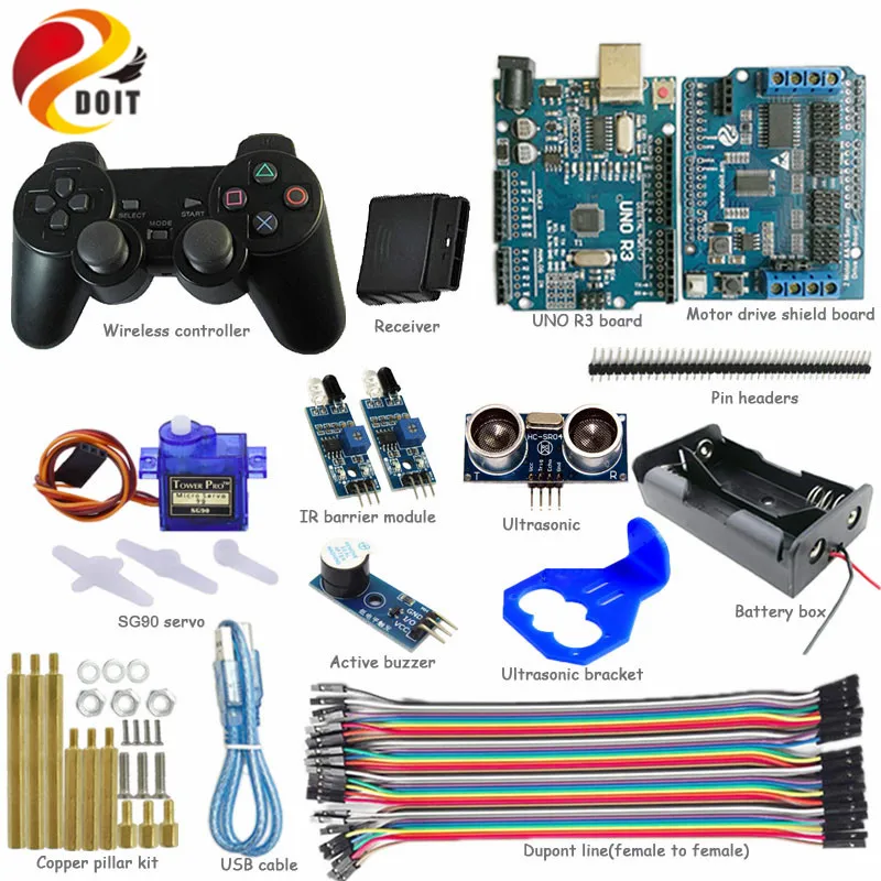 Комплект беспроводного управления DOIT 1 set ИК ультразвуковой набор для избежания