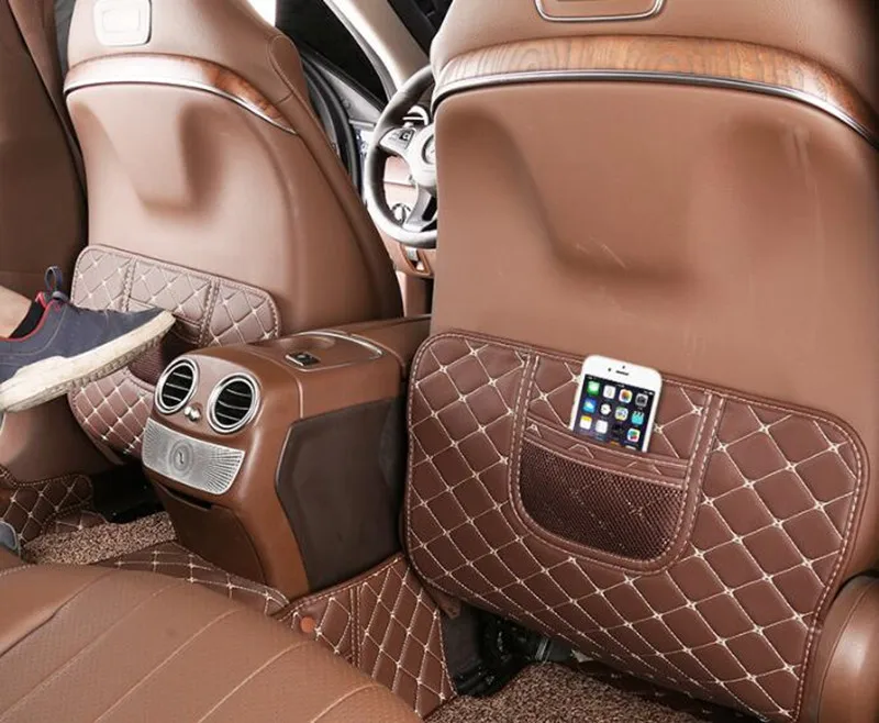Автокресло спинка анти Kick Pad для Mercedes Benz C Class W205-17 GLC X253-17 кожа анти грязный коврик интерьер стиль