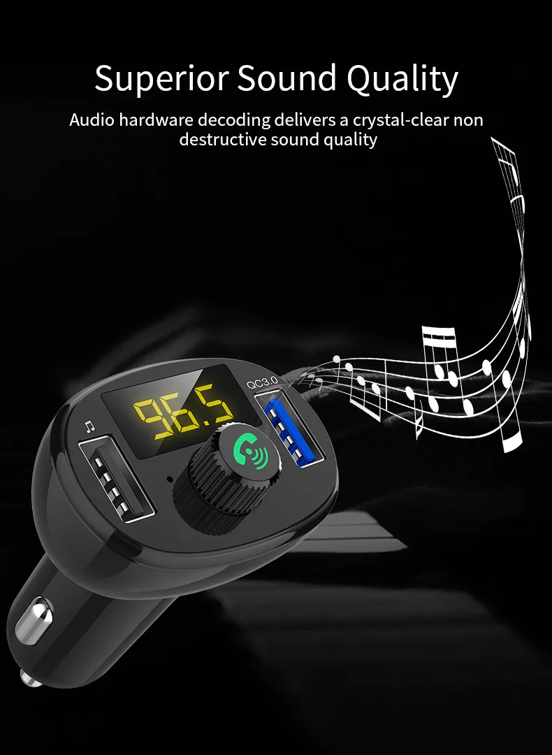 Автомобильный mp3 плеер Bluetooth USB музыкальный fm-передатчик Громкая связь ЖК-прикуриватель зарядное устройство двойной аккумулятор напряжение авто аксессуары