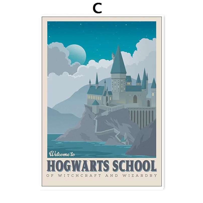 7 Холст плакат Экспресс Diagon аллея Hogsmeade настенная художественная живопись киноплакаты домашний декор наклейка на стену - Цвет: 7