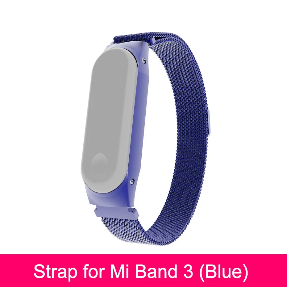 Браслет mi band 3 из металла и нержавеющей стали, магнитный браслет mi band 3 для Xiaomi mi band 3, аксессуары для браслетов mi Band 3 - Цвет: Blue magnetic