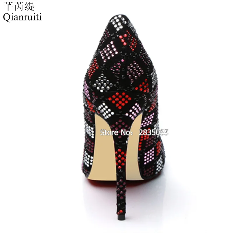 2018 Демисезонная женская обувь роскошные разноцветные туфли-лодочки на высоком