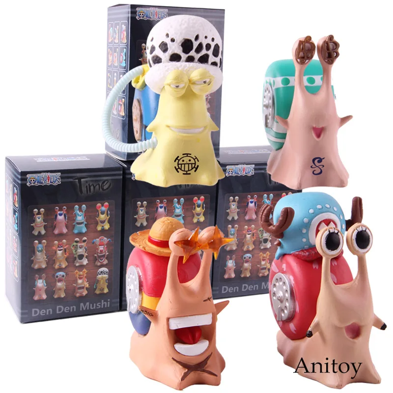 4PCS with retail box Аниме one piece Nami Luffy Ace Sanji Робин Чоппер Брук Зоро Usopp франки Багги Ло ден Mushi телефон фигурка игрушки - Цвет: 4PCS with retail box