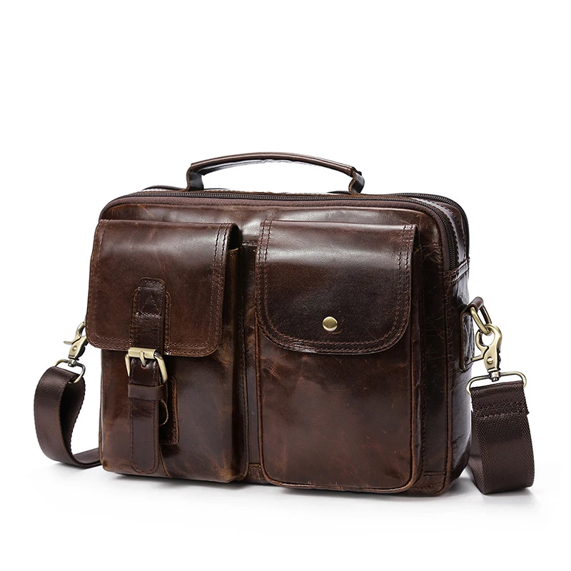 2019 New Fashion Genuine Leather Men's Shoulder Bags Vintage Male Handbags Messenger Men Business Crossbody Bag Wholesale |