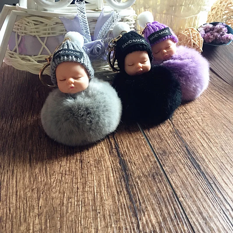 Спящая кукла маленькая игрушки для девочек подвеска в сумку помпон плюшевая