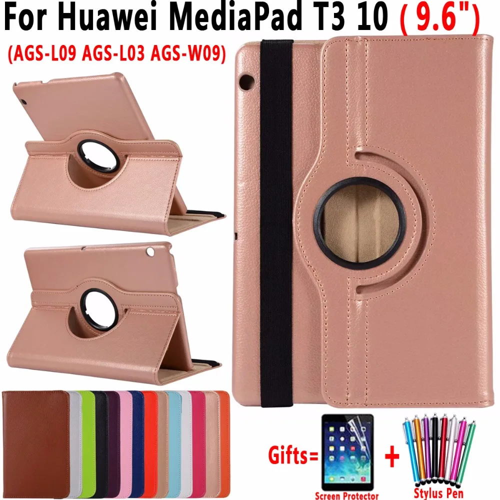 Кожаный чехол для планшета Huawei Mediapad T3 10 9 6 дюйма с поворотом на 360 градусов
