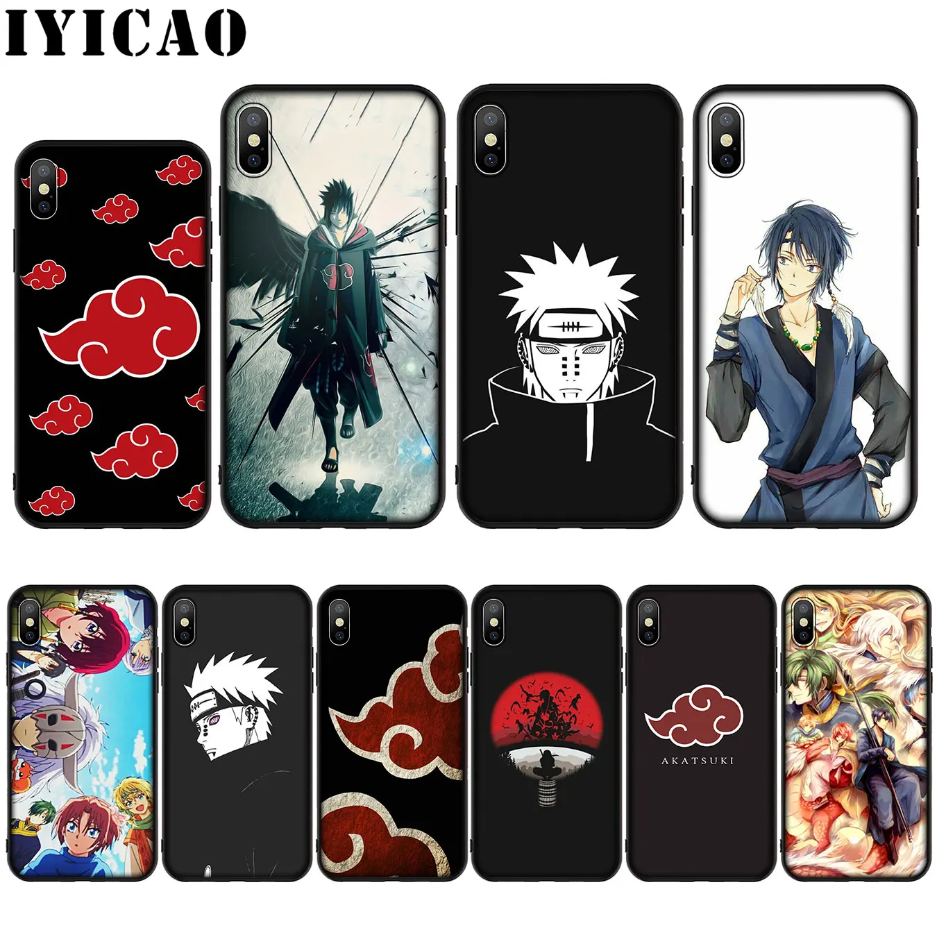 IYICAO логотип Akatsuki Наруто ведущий силиконовый мягкий чехол для iPhone XR X XS Max 8 7 6 S Plus 5 5S