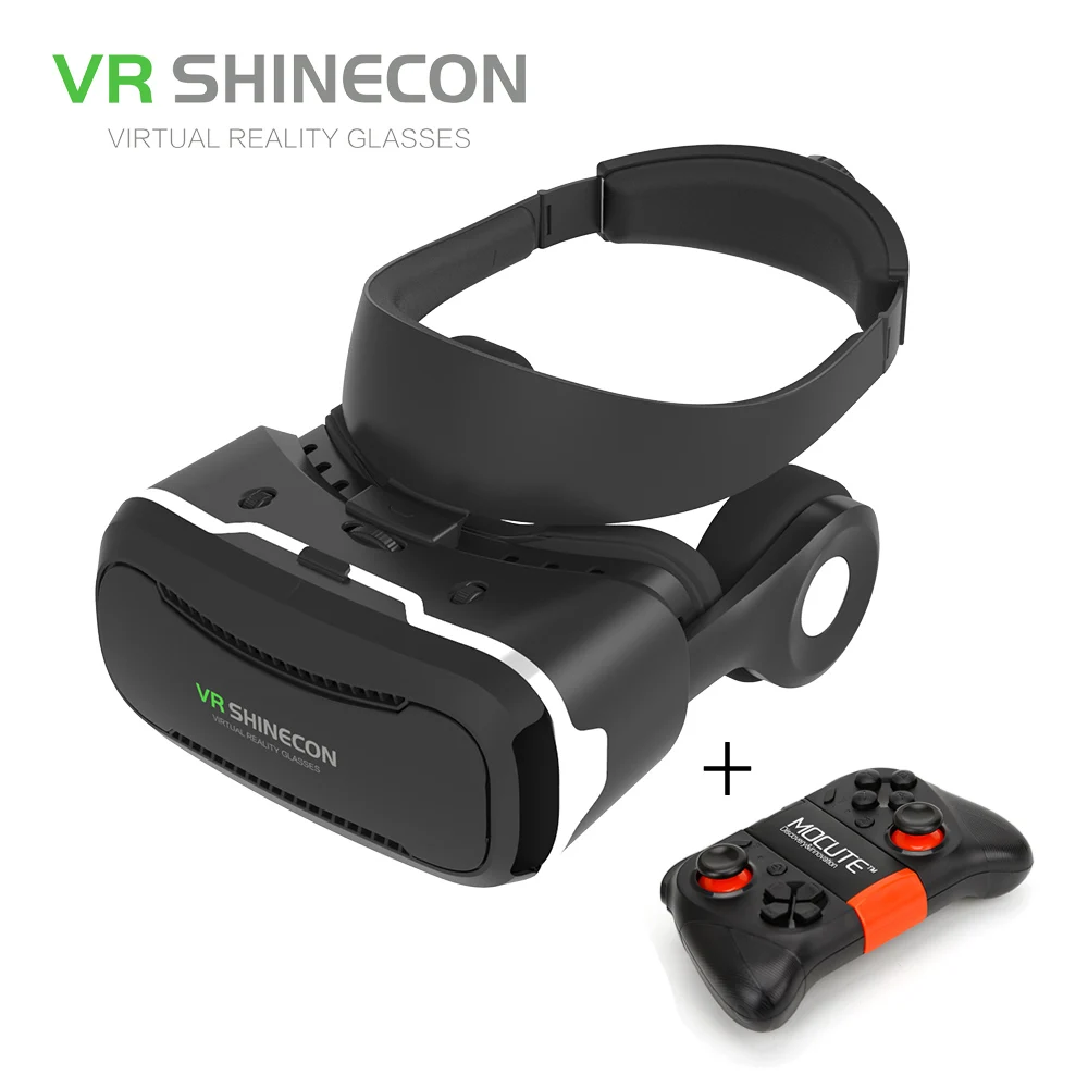 Shinecon VR 4,0 Pro виртуальной реальности очки для снаряжения картонные 3D очки vr шлем гарнитура для 4,7-6,0 дюймов смартфон+ геймпад - Цвет: With Mocute 050