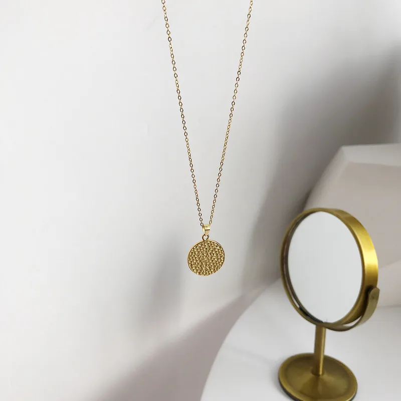 LouLeur, серебро 925 пробы, Золотая фигурка, монета, подвеска, ожерелье, Ретро стиль, круглый медальон, ожерелье для женщин, праздничные украшения, подарок