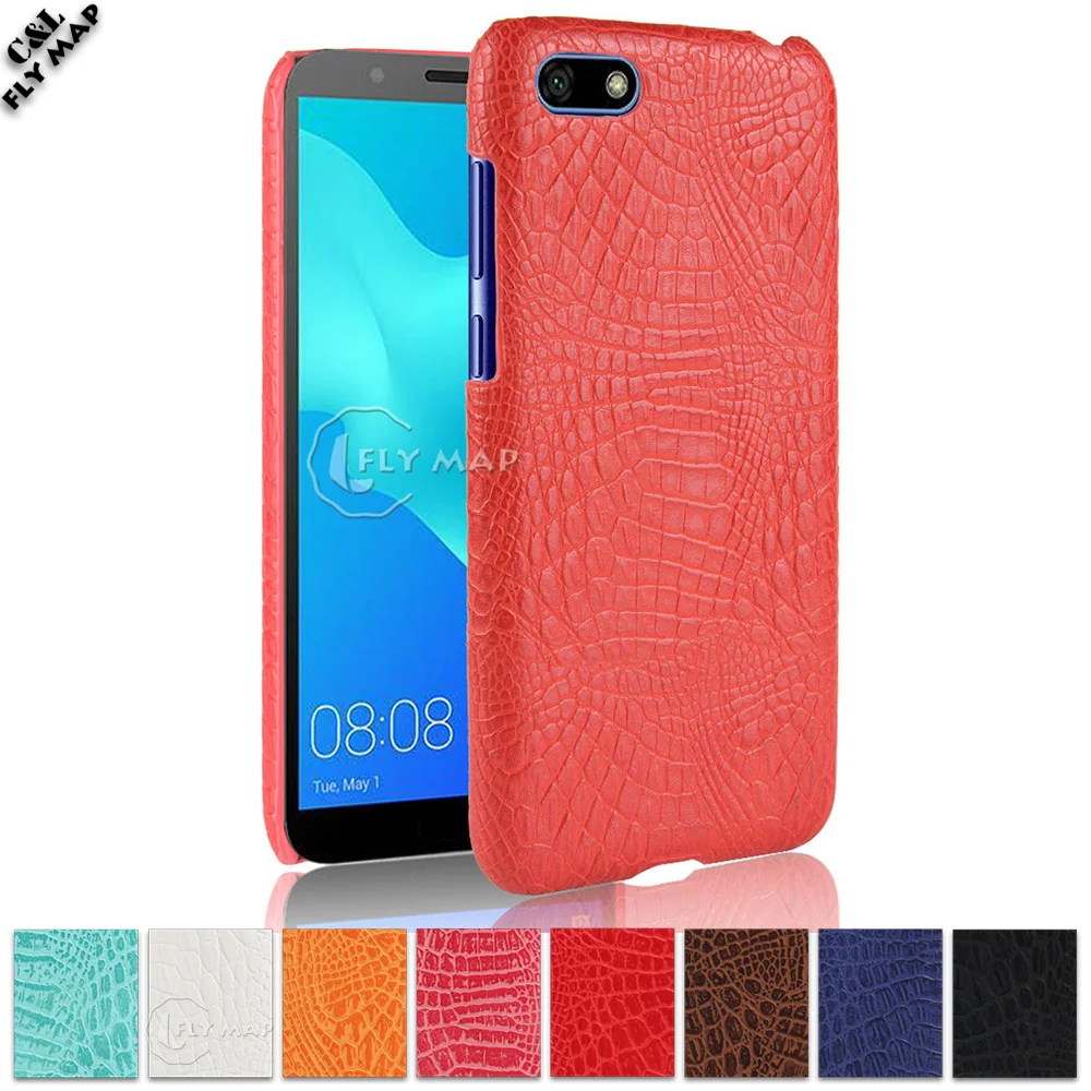 Чехол из крокодиловой кожи для Huawei Y5 Prime 2018 DRA LX2 LX5 жесткий защитный чехол ПК Lite L22