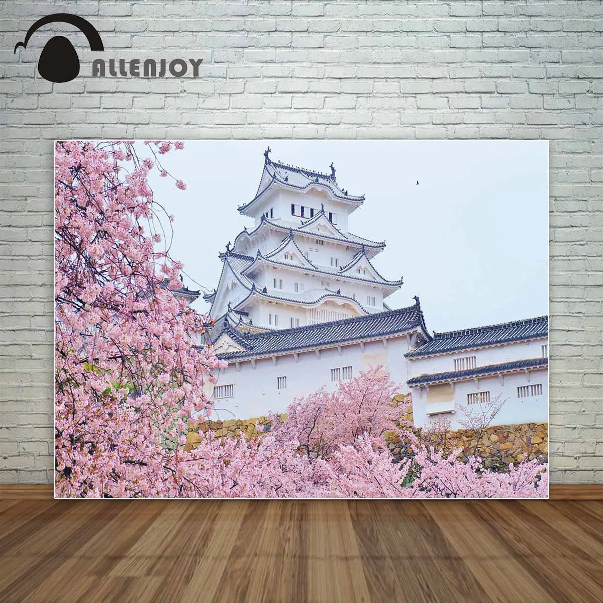 

Allenjoy background photo studio Cherry blossom flowers building pink nature scenery backdrop new original design fantasy props