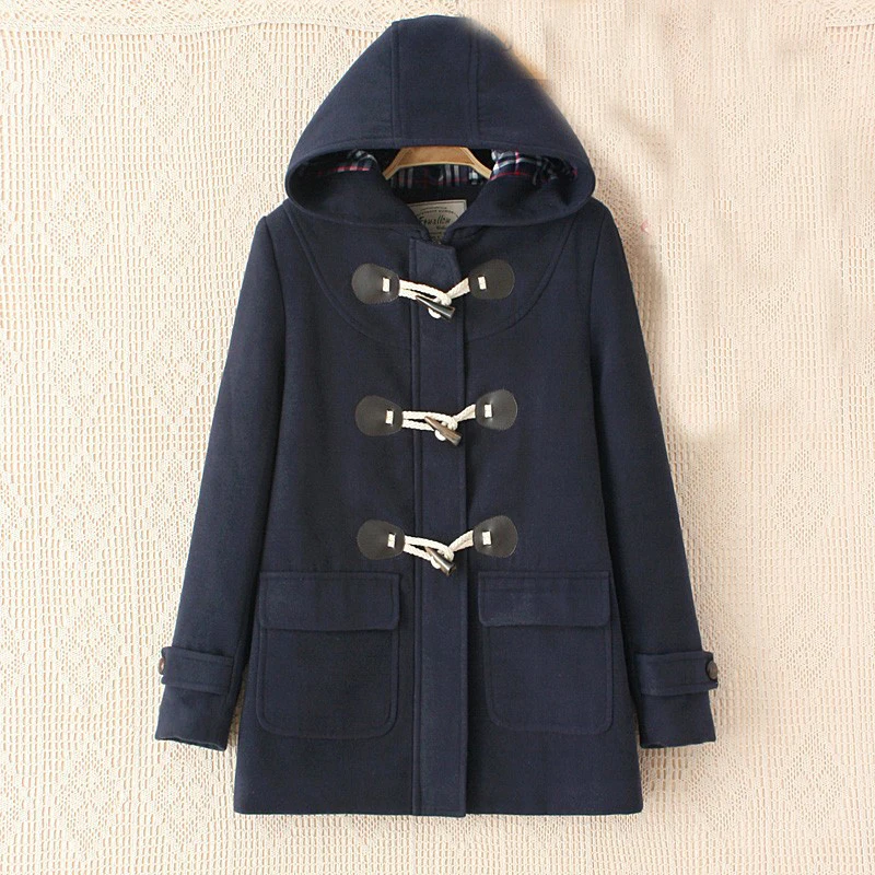 Мода 2017 г. Осенняя женская обувь Винтаж Толстовки шерстяной пиджак Рог Пуговицы