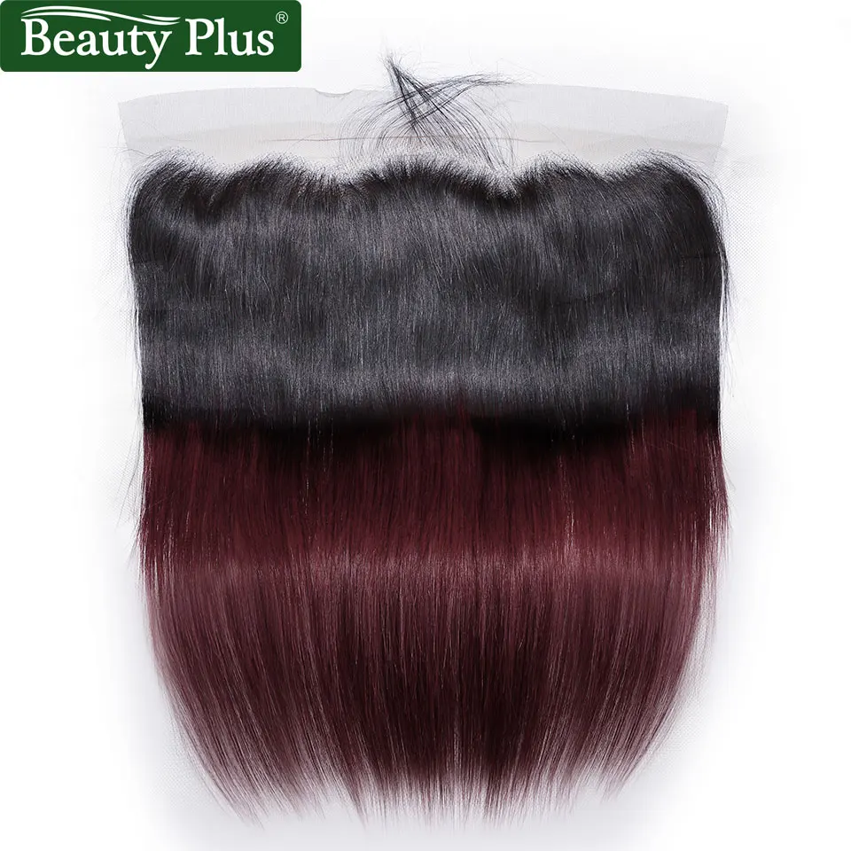 Омбре Бургундия бразильские натуральные кудрявые пучки волос с кружевными