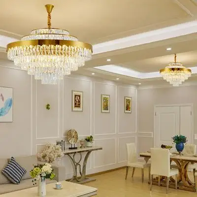 

luxury design crystal chandelier lighting gold kroonluchter AC110V 220v lustre moderne living room lamp